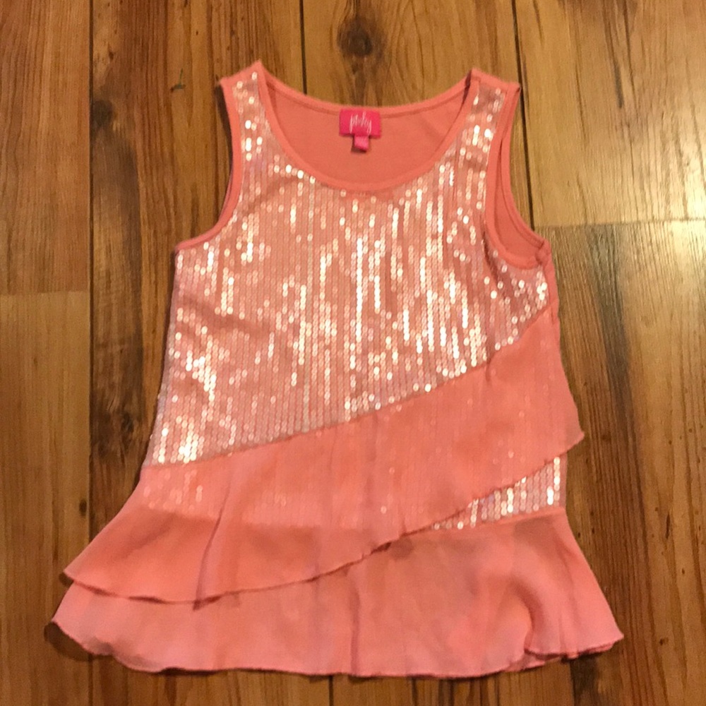 Pinky girl’s sequin top